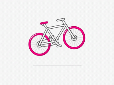 Bicycle With Pink Wheel GIF