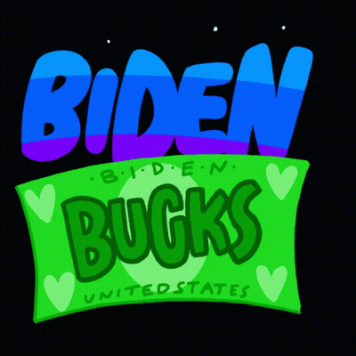 Biden Bucks Logo Green US Bill GIF