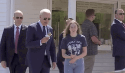 Biden Ice Cream Eating Outside Walking GIF