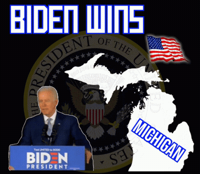 Biden Poster With Map Of Michigan GIF