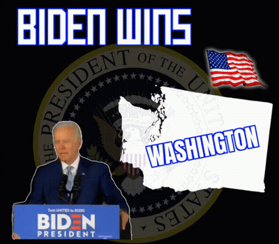 Biden Poster With Map Of Washington GIF