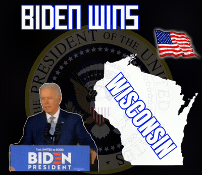 Biden Poster With Map Of Wisconsin GIF
