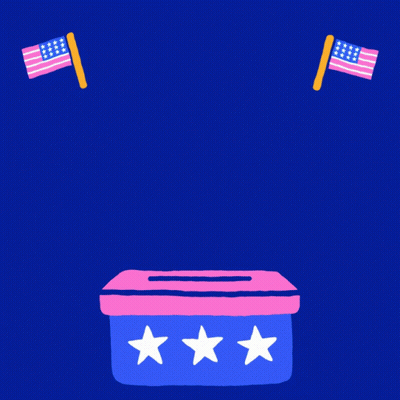 Biden Wins Illinois Poster With Pink Ballot Box GIF