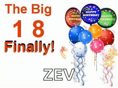 Big 18 Written With Balloons GIF