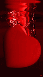 Big Animated Heart Dissolve In The Water GIF