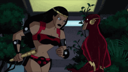 Big Barda Receive Flower From Wally West  GIF