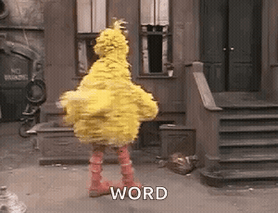 Big Bird Sesame Street Dancing Saying Word GIF