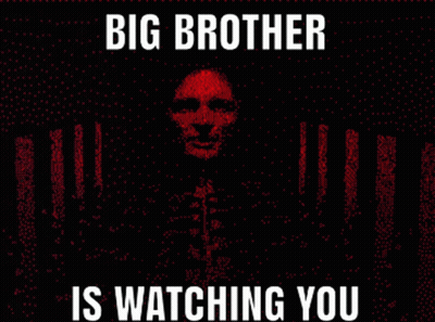Big Brother Is Watching You Red Background GIF