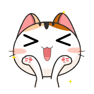 Big-Eyed Cat Holding Face Sticker