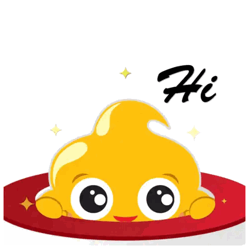 Big Eyes Cartoon Saying Hi Sticker