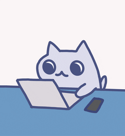 Big Eyes Cat On Computer GIF