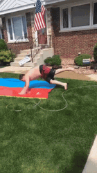 Big Guy Enjoying Slipping Down GIF