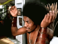 Big Guy Teasing Afro Hair GIF