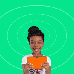 Big Head Happy Woman GIF