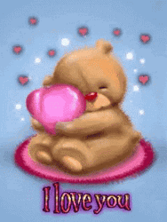 Big Heart Hugged By Bear I Love You GIF