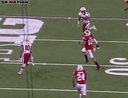 Big Hits Football Defending Nebraska Versus Wisconsin GIF