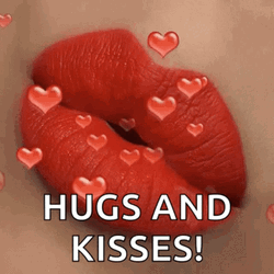 Big Hugs And Kisses Lips GIF
