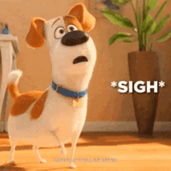 Big Sigh Disappointed Dog GIF