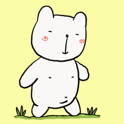 Big Tummy Bear Love Walking Cartoon  GIF