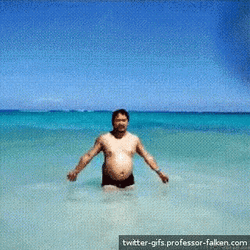 Big Waves Funny Beach GIF