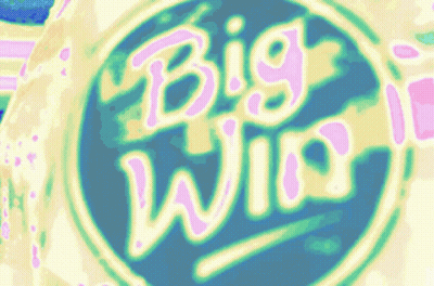 Big Win Sign In Blue Circle GIF