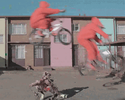 Bike Leap Glitching GIF