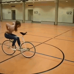 Bike Riding Gymnast Girl