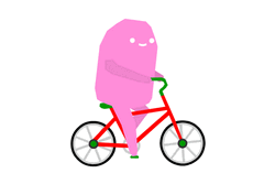 Bike Riding Pink Monster