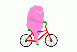 Bike Riding Pink Monster GIF