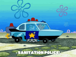 Bikini Bottom Sanitation Police Car Lights GIF