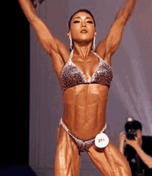 Bikini Model Bodybuilder Korean Abs Muscle GIF