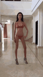 Bikini Model Skinny Brunette Indoor Photoshoot