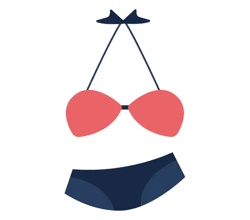 Bikini Top And Bottom With Bow Sticker