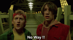 Bill And Ted Shouting No Way GIF