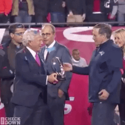 Bill Belichick Receive A Championship Trophy GIF