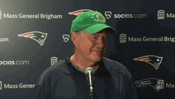 Bill Belichick Smiling At Interview GIF