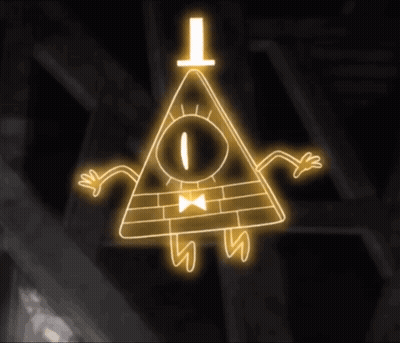 Bill Cipher From Gravity Falls Glowing Brightly GIF