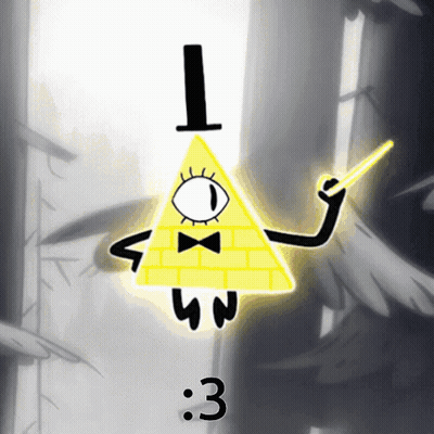 Bill Cipher Gravity Falls Holding Wand Number 1 GIF