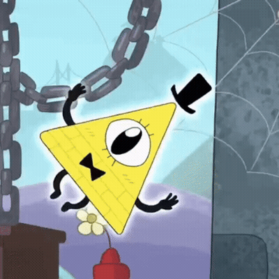 Bill Cipher Gravity Falls Top Hat Chained To Wall GIF