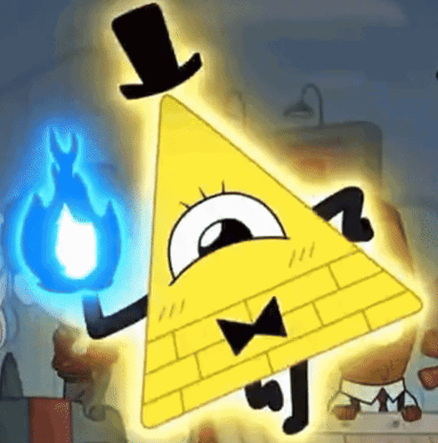 Bill Cipher Holding Blue Fire GIF