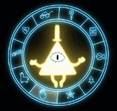 Bill Cipher In Center Of Circle GIF