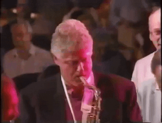 Bill Clinton Balloons Play The Saxophone GIF