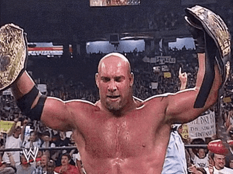 Bill Goldberg Showing Off Championship Belt GIF