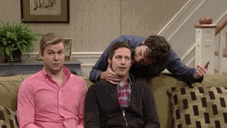 Bill Hader Licking Andy Samberg GIF