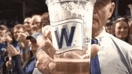 Bill Murray Celebrating During Cubs Win GIF