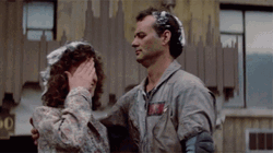 Bill Murray Kissing Sigourney Weaver GIF