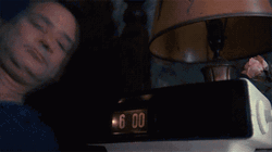 Bill Murray Smashing Alarm Clock GIF
