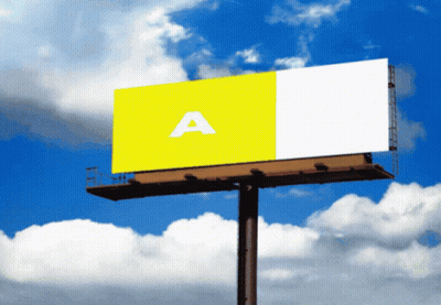 Billboard Letter A Against Blue Sky GIF