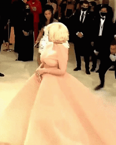 Billie Eilish Dancing In Pink Dress GIF