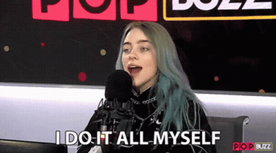 Billie Eilish Sitting At Microphone Saying I Do It All Myself GIF